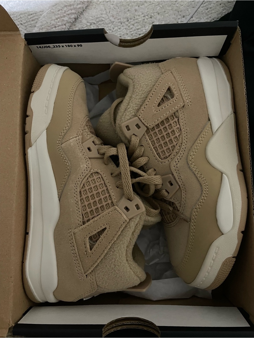 Jordan 4 Retro (PS) Hemp/Driftwood/Barley Kids Sneakers